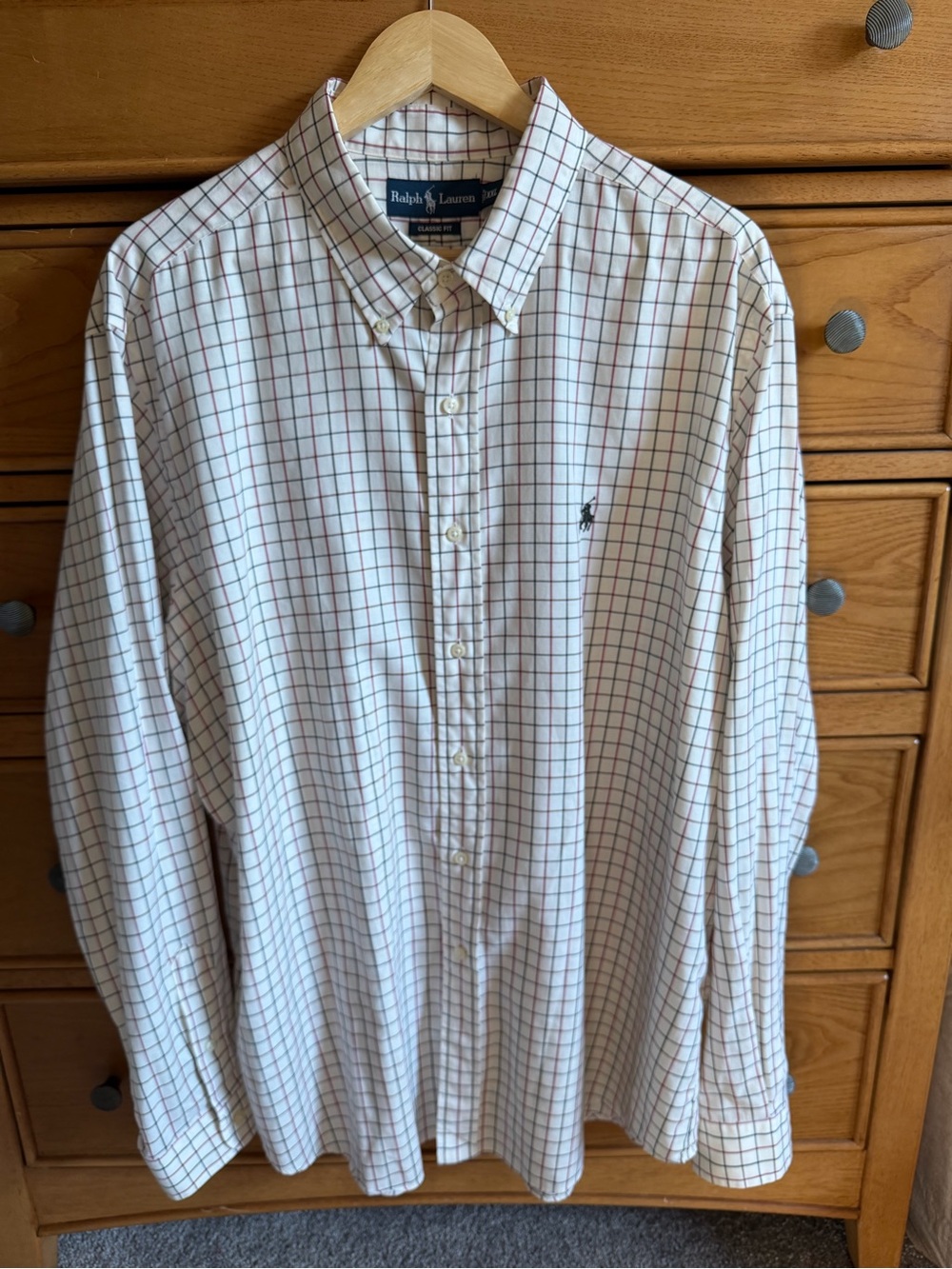 Ralph Lauren Long Sleeve Button Up Mens Size XXLarge Red & Black Checkered Shirt